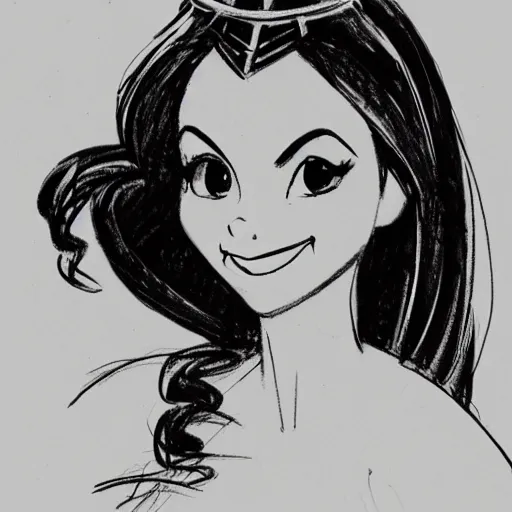 Image similar to milt kahl sketch of victoria justice with curvy body as princess padme from stars wars episode 3