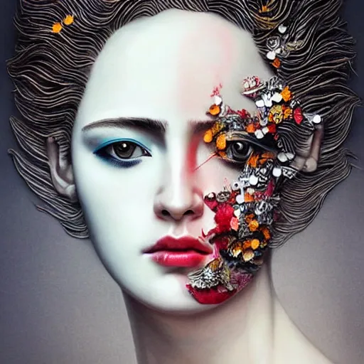 Image similar to A beautiful sculpture by Sandra Chevrier and Zhang Jingna, intuitive