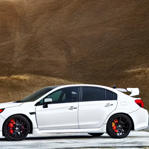 Image similar to a white subaru sti