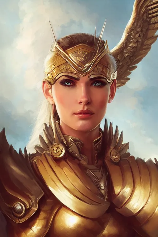 Image similar to amazon valkyrie athena, d & d, fantasy, portrait, highly detailed, headshot, digital painting, trending on artstation, concept art, sharp focus, illustration, art by artgerm and greg rutkowski and magali villeneuve