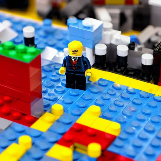 Prompt: macron in lego