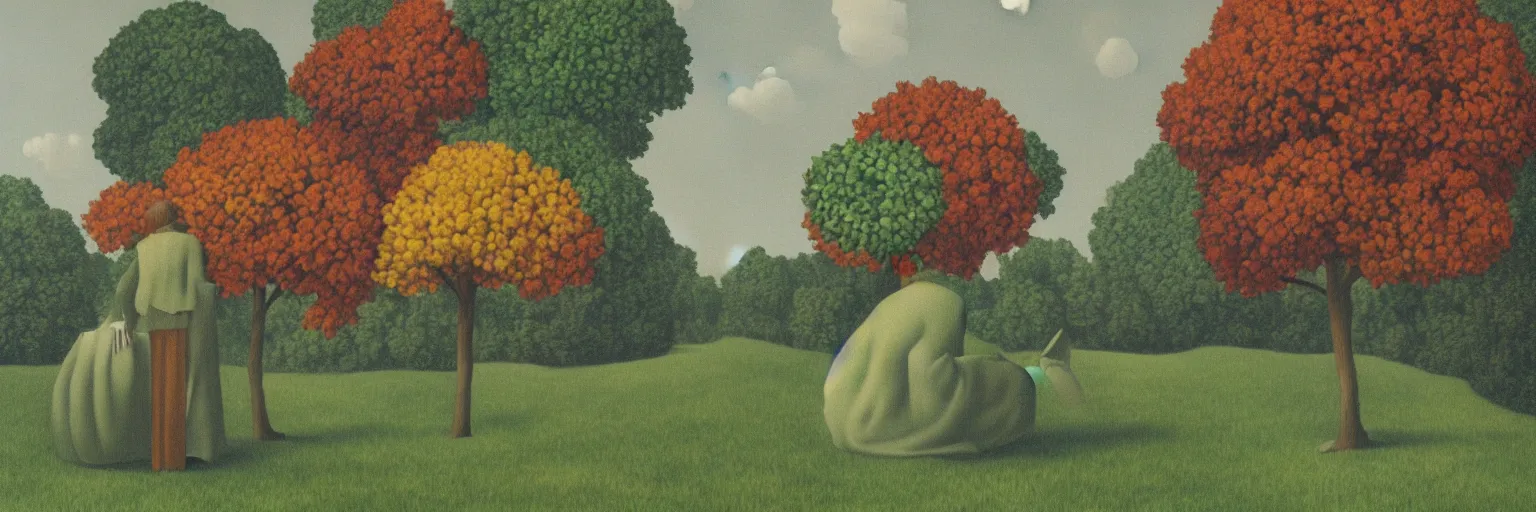 Image similar to leaf painting magritte