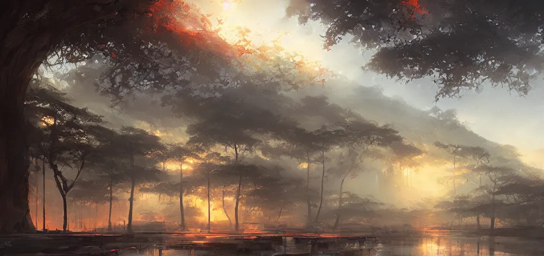 Prompt: beautiful guwahati city, Jordan Grimmer, Noah Bradley