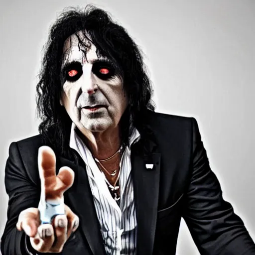 Prompt: photo of the lovechild of alice cooper and steve carell