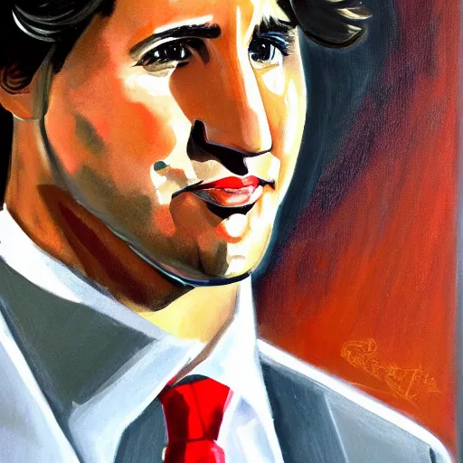 Image similar to portrait of justin trudeau by greg ruthkowski