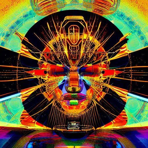 Image similar to album cover design design depicting the alter to the ai machine gods, by jonathan zawada, pi - slices, and tristan eaton, digital art