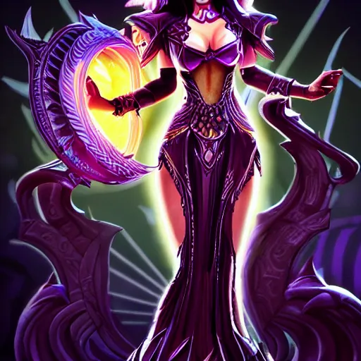 Prompt: Nox goddess of the night from the game Smite, retro, photo