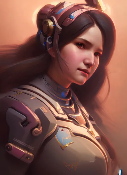 Prompt: portrait of d. va from overwatch, victorian, concept art, detailed face, fantasy, close up face, highly detailed, cinematic lighting, digital art painting by greg rutkowski