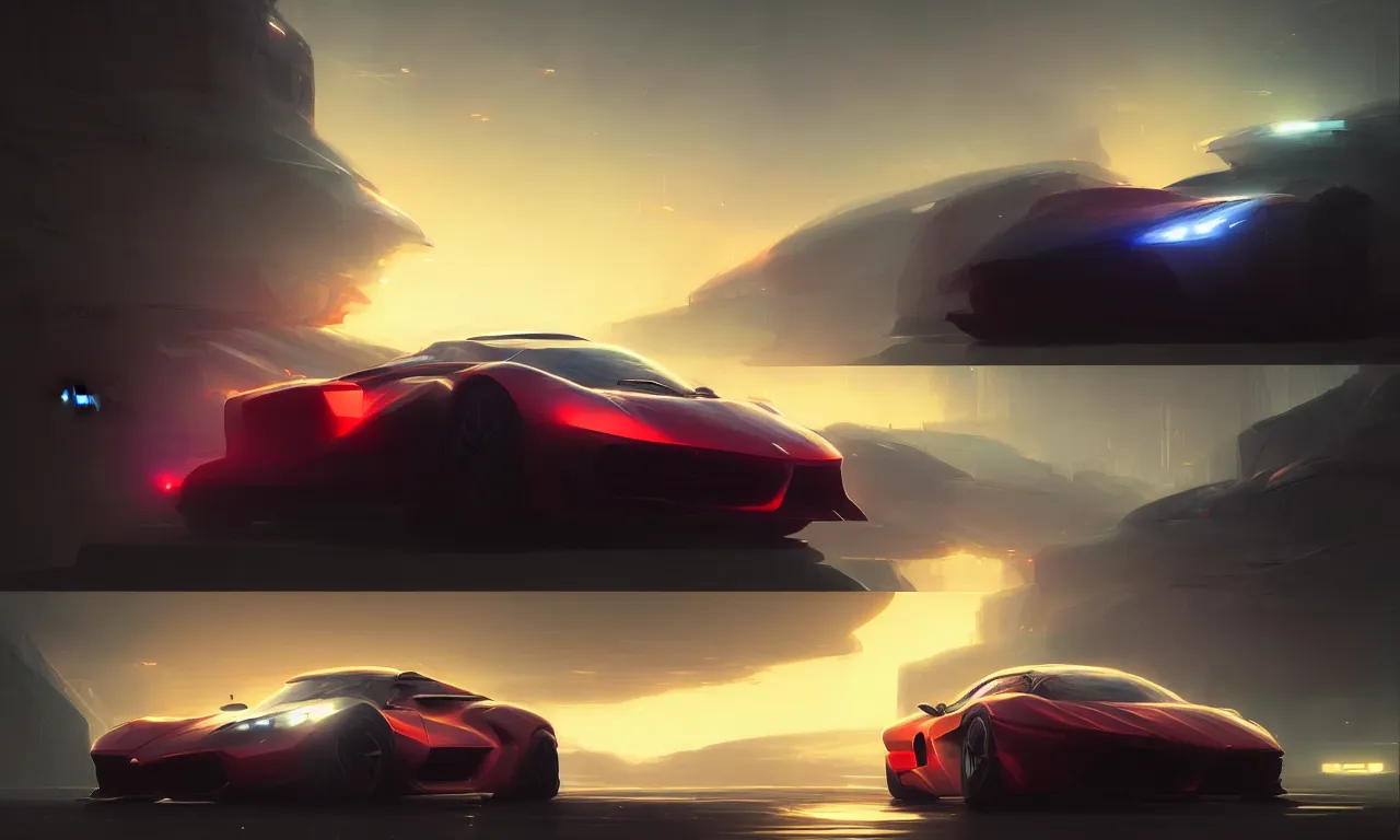 Image similar to Super car, concept art, low angle, high detail, warm lighting, volumetric, godrays, vivid, beautiful, trending on artstation, by Jordan grimmer, art greg rutkowski