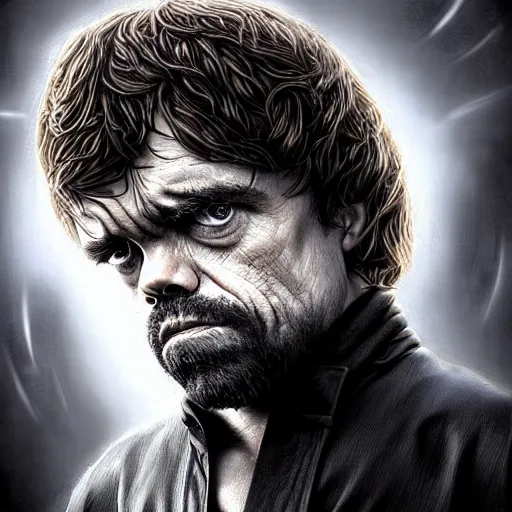 Image similar to peter dinklage as morpheus ( ( ( matrix ) ) ), digital painting, extremely detailed, 4 k, intricate, brush strokes, mark arian, artgerm, bastien lecouffe - deharme