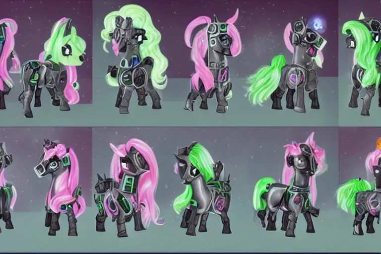 Prompt: The Borg have assimilated My Little Ponies