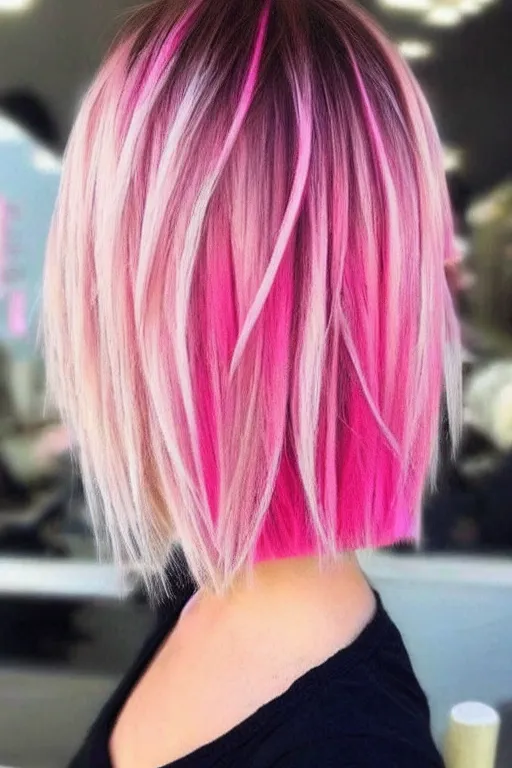 Image similar to pinterest trending blond and pink hairstyles, volume, short hair, photo, fashion,