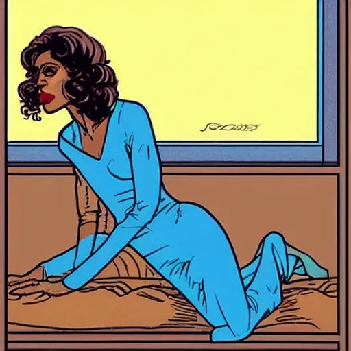 Image similar to “ eva mendes retro minimalist portrait by jean giraud, moebius starwatcher comic, 8 k ”