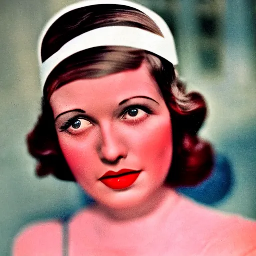 Image similar to a vintage 1 9 3 0 s kodachrome slide of a woman.