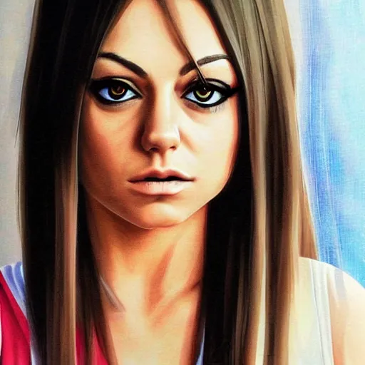 Image similar to a portrait of mila kunis, anime art style