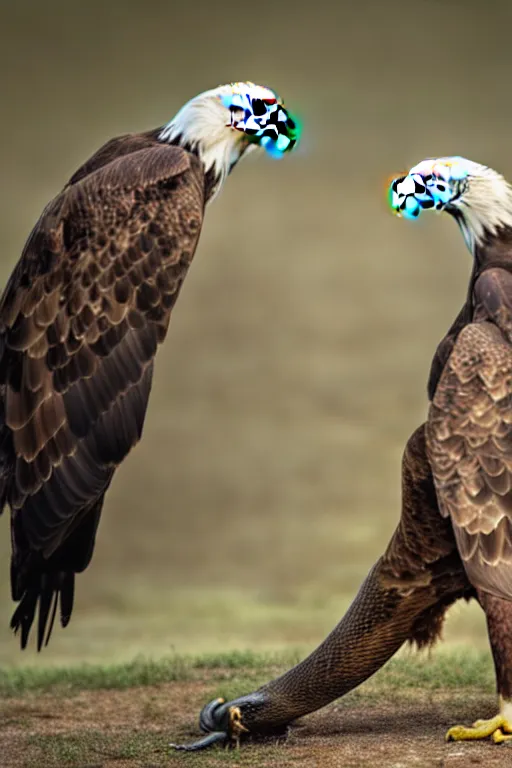 Image similar to eagle eat snake, in savannah, pulitzer award winning, captured by nikon d 8 5 0, body features, face features, bokeh, dynamic composition,, and daniel berehulak and adnan abidi and preston gannaway, matt rainey, stephanie welsh