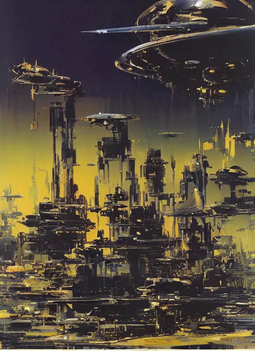 Image similar to spacious bg. minimalistic piece. masterpiece book cover illustration by the great famous sci - fi artist john berkey.