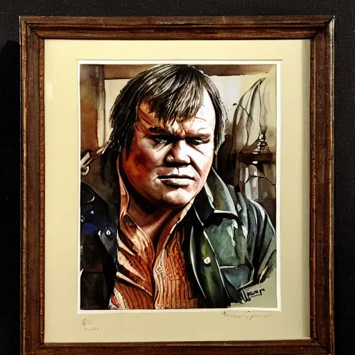 Image similar to watercolor portrait of joe don baker from mitchell ( 1 9 7 5 ), highly detailed, centered
