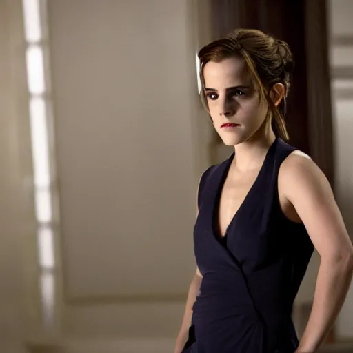 Prompt: Still of Emma Watson on Law & Order: SVU, dramatic, cinematic lighting