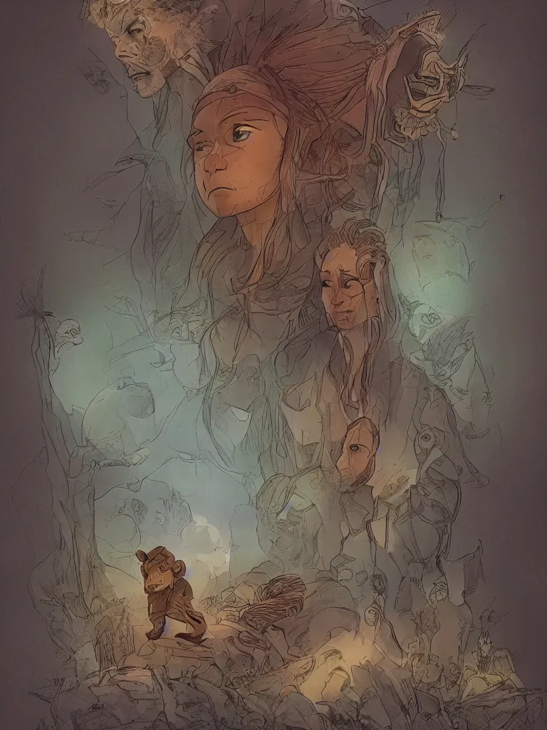 Image similar to generational trauma by Disney Concept Artists, blunt borders, golden ratio