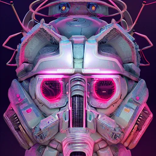 Image similar to a fluffy cyberpunk robot fractal:: by Martine Johanna and Simon Stålenhag and Chie Yoshii and Casey Weldon and Guillermo del toro :: ornate, dynamic, particulate, pastel colors, intricate, elegant, highly detailed, centered, artstation, smooth, sharp focus, octane render, 3d