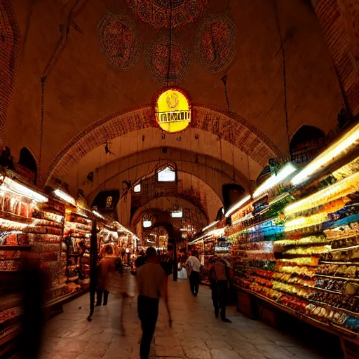 Prompt: grand bazaar interior concept art by oliver beck, artstation, sharp focus, dramatic lighting, istanbul, ultra hd, hdr, 8 k