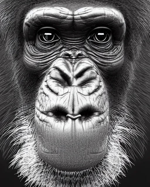 Prompt: very detailed high resolution illustration of a mystical chimpanzee, 3 d, 8 k, extremely detailed, artstation, award winning