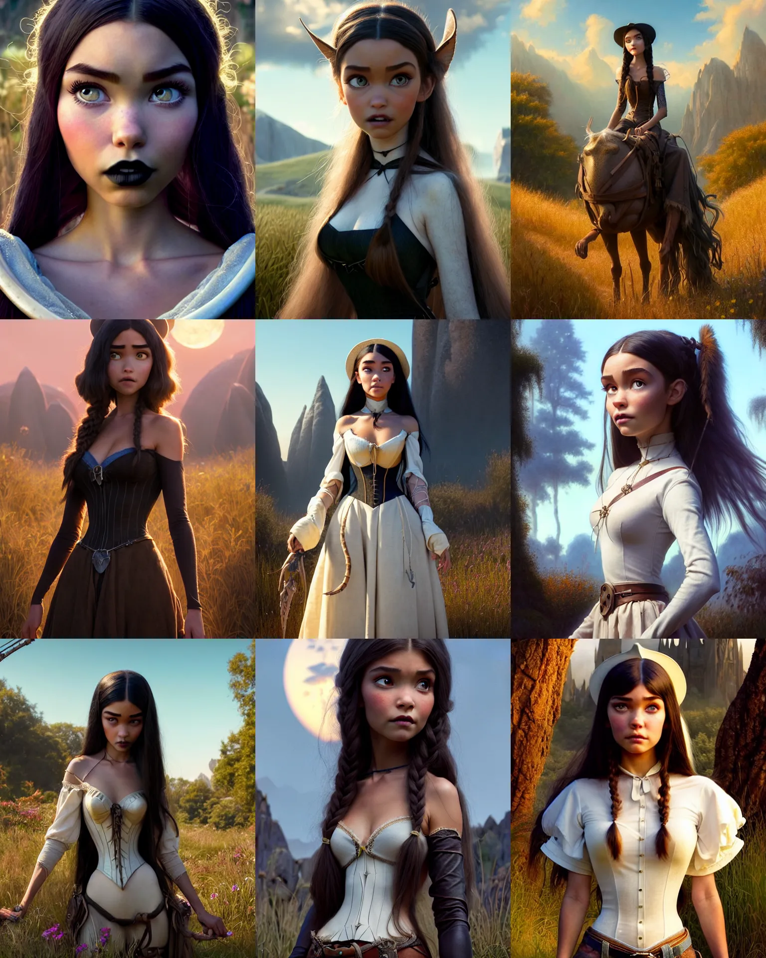 Prompt: weta disney pixar movie still portrait photo of madison beer : : as white gothic cowgirl woman by pixar : : by weta, greg rutkowski, wlop, ilya kuvshinov, rossdraws, artgerm, marvel, maxim cover, octane render, sweaty, gogo, tattoos, bright morning, anime, liosh, mucha, artstation : :