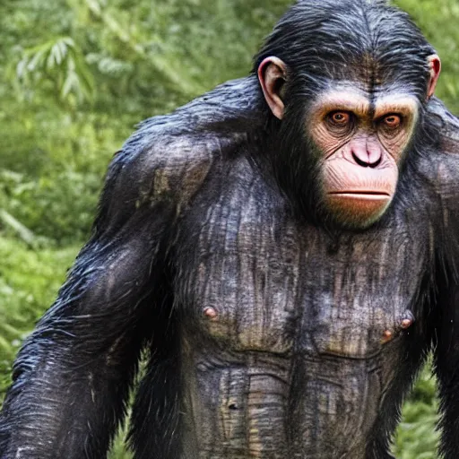 Prompt: planet of the apes In The Walking Dead Very detailed 4K quality Super Realistic