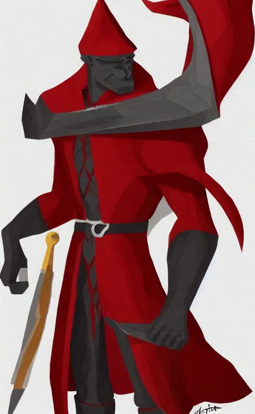 Image similar to a chad and handsome red wizard, super buff and cool, very detailed, sharp, matte, concept illustration