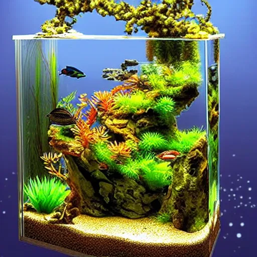 Prompt: extremely detailed ornate stunning beautiful futuristic aquarium