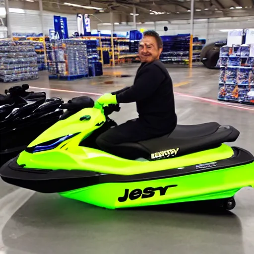 Image similar to NotoriousBIG riding jetski at costco