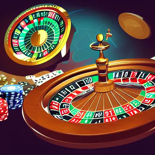 Image similar to detailed illustration of a casino roulette by alena aenami and annato finnstark