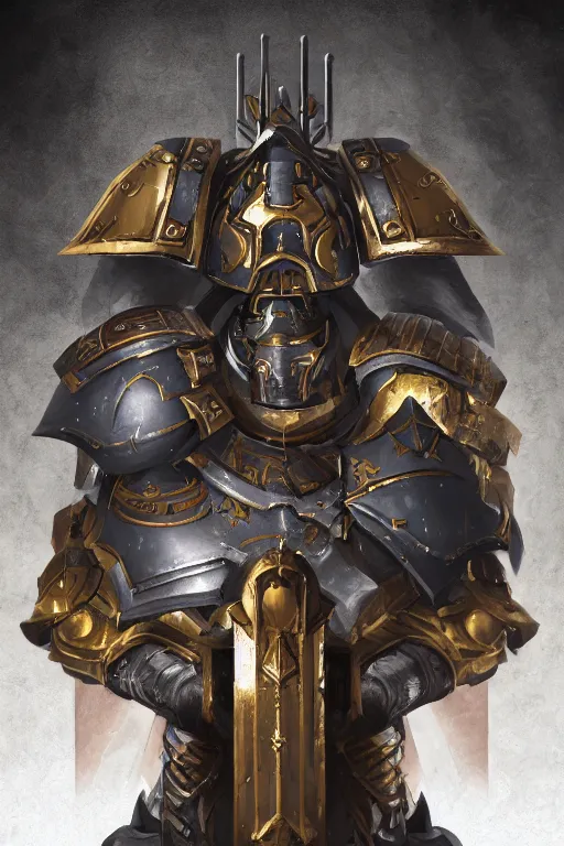 Image similar to armor portrait heros warhammer 4 0 k horus heresy fanart - the primarchs emperor by johannes helgeson animated with vfx concept artist & illustrator global illumination ray tracing hdr fanart arstation zbrush central hardmesh 8 k octane renderer comics stylized