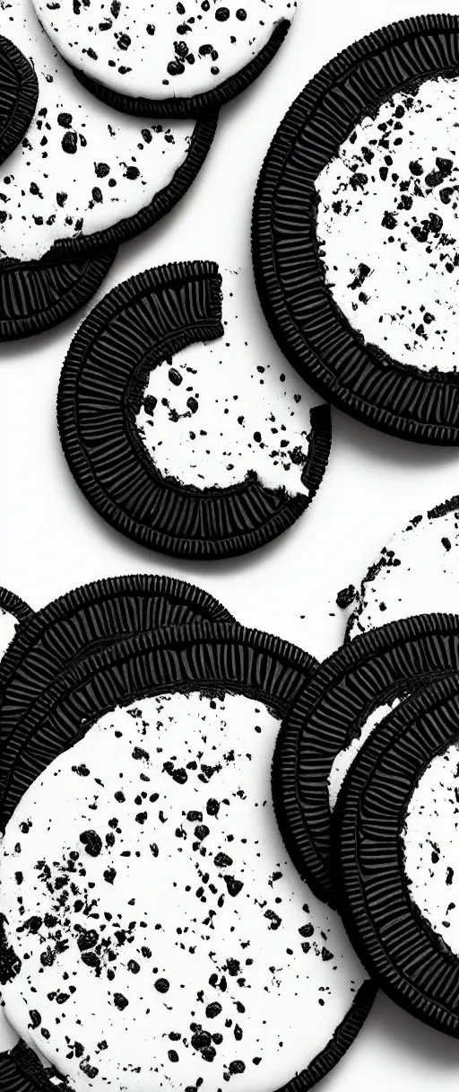 Image similar to octane render of an oreo, three point lighting, white backround, realistic