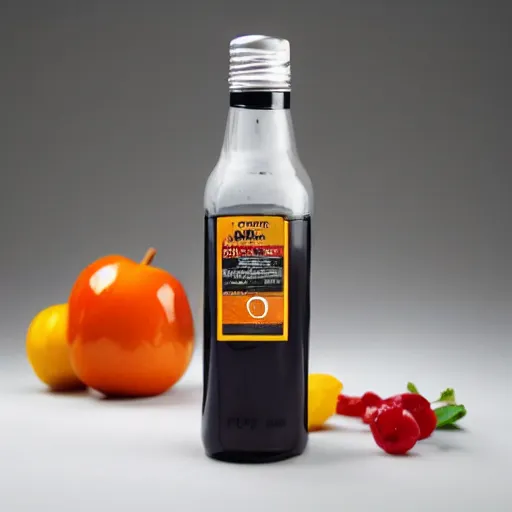 Image similar to A bottle of juice with the letter B printed on it, product photo, studio lighting