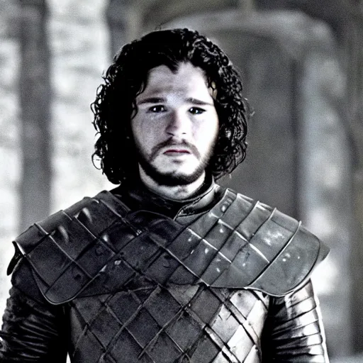 Image similar to movie still of jon snow from the tv series game of thrones ( 1 9 7 6 )