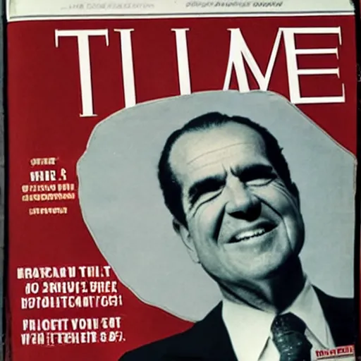 Prompt: Richard Nixon joyfully clubbing seals, photojournalism, cover of time magazine