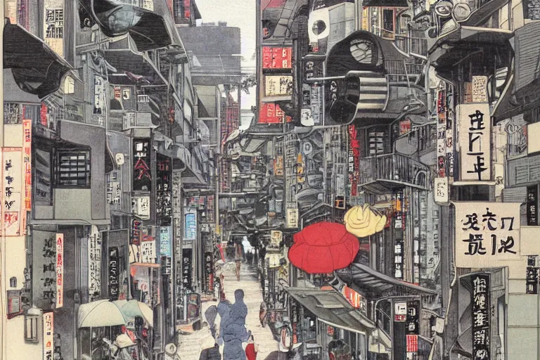 Image similar to japanese science - fiction street, zeen chin