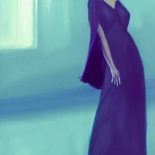 Image similar to a girl wearing a stylish dress, digital painting, smooth, hd, by tran ross, ambient lighting, details