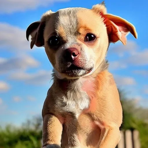 Image similar to fluffy tan pit bull chihuahua mix