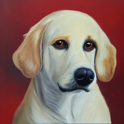 Image similar to dog oil painting