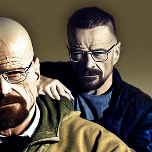 Image similar to walter white sitting on walter white's lap