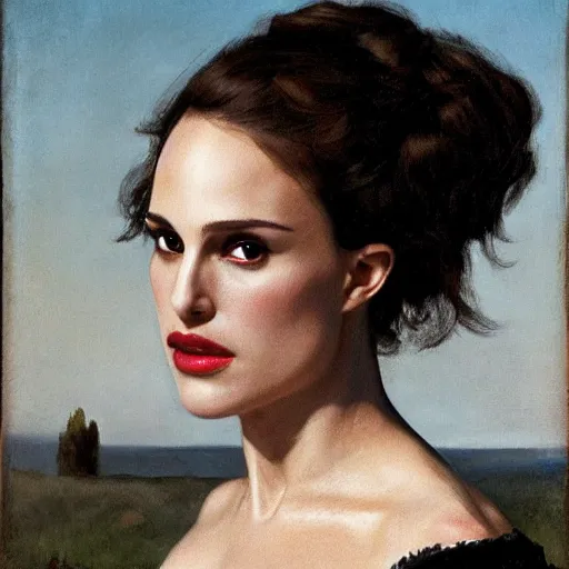 Image similar to Natalie Portman by Gustave Courbet