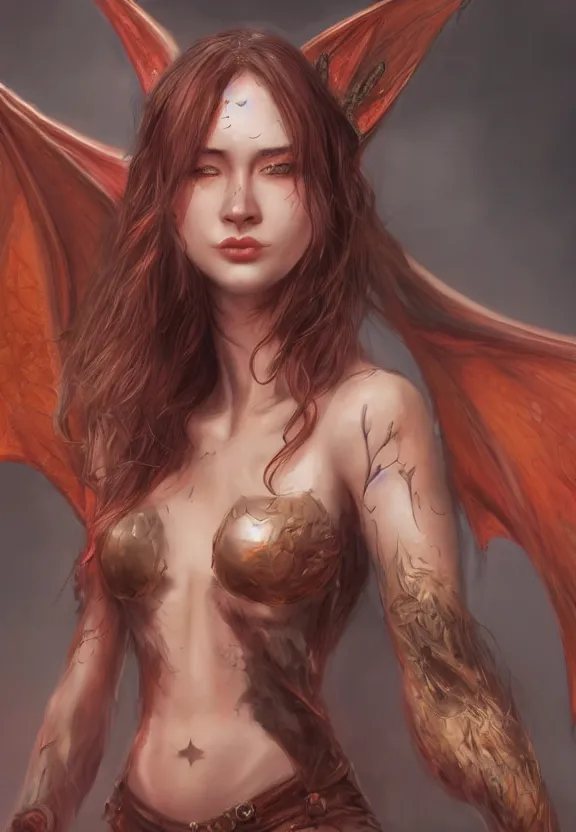 Image similar to Half Beautiful Woman half dragon, demigod, beautiful, artstation, character design 4k, 8k, realistic, scales, fangs, girl, woman, detailed, hard