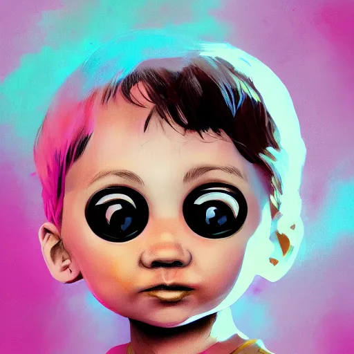 Prompt: Kid A, Digital Art, Trending on Artstation