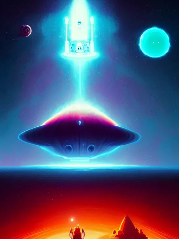 Prompt: robotic expedition to the death of a star by christopher balaskas and anton fadeev and dan mumford and beeple and norman rockwell, asymmetrical!!, asymmetry!!, hyperrealistic, high detail, ultra detailed, space, nebula, sharp focus, astronomy, science, crisp edges, sharp edges, hdr, mist, reflections