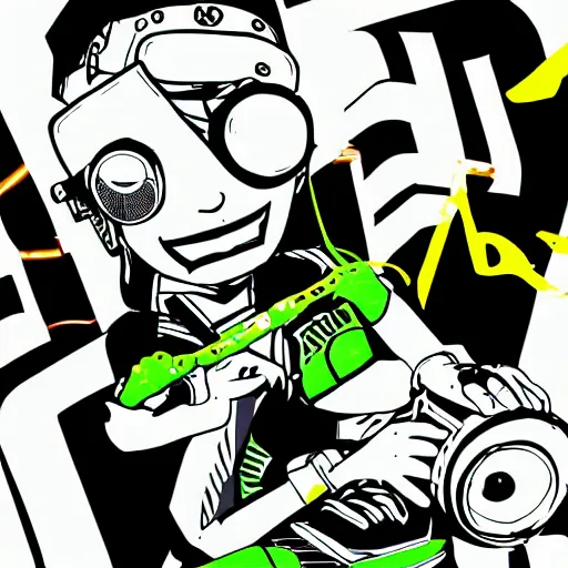 Prompt: jet set radio, speakers, art station, digital art