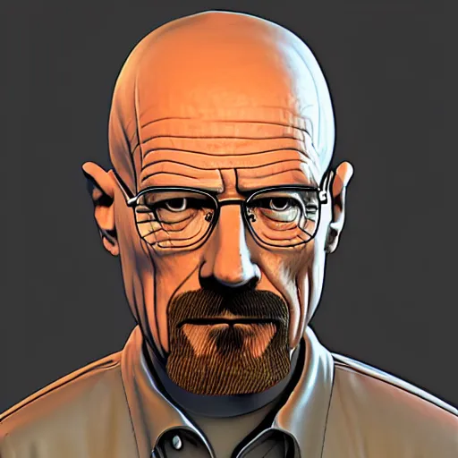 Prompt: walter white stylized 3 d model