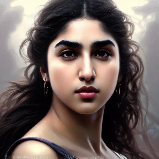 Prompt: Sara Ali Khan , colorful painting on grey scale face, powerful , magic, thunders, dramatic lighting, intricate, wild, highly detailed, digital painting, artstation, concept art, smooth, sharp focus, illustration, art by artgerm and greg rutkowski and alphonse mucha, footage